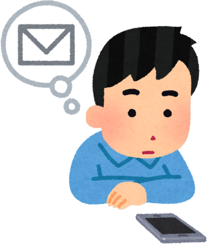 Illustration of a Man Waiting for an Email